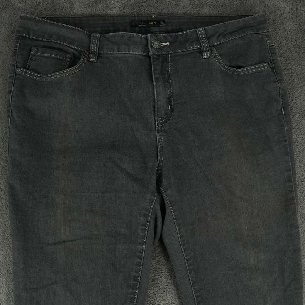 prAna Kara Jean Women 14/32 Charcoal Gray Slim Organic Cotton Stretch W4117RG02‎